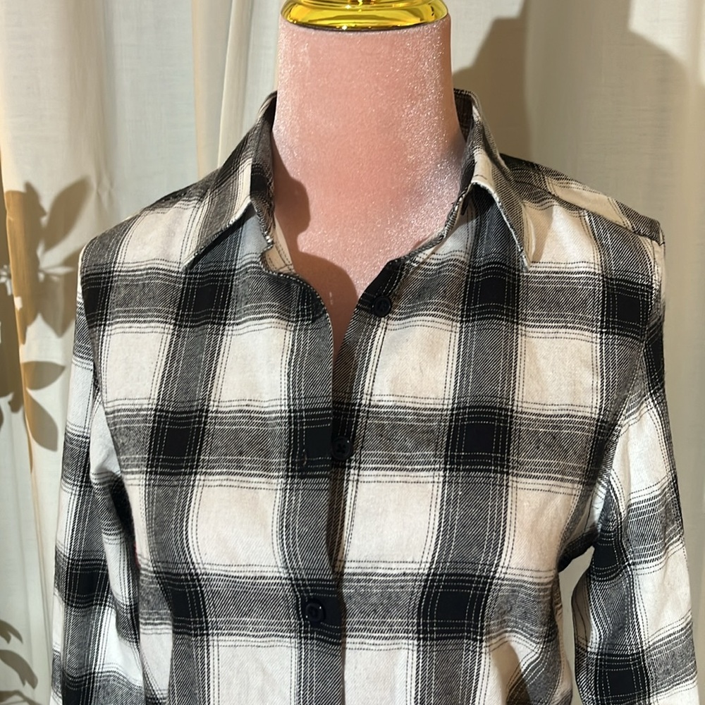 Black and white flannel shirt